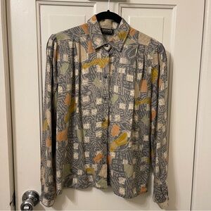 Women's Multicolor Button Down Shirt